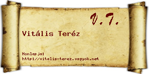 Vitális Teréz névjegykártya